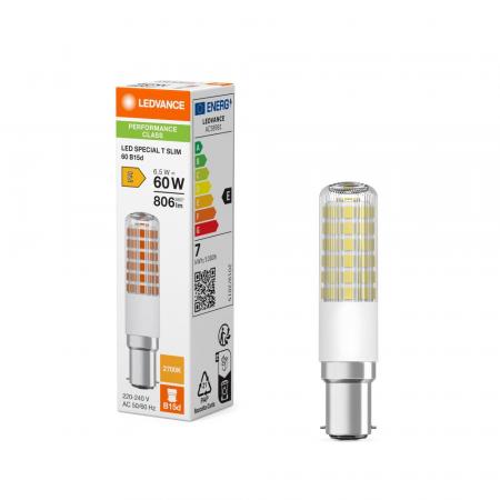 Ledvance B15d  LED Special T SLIM schlanke LED Lampe 2700K warmweiß 6,5W wie 60W